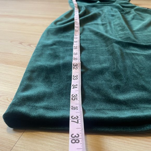 NWT Express Velvet Strapless Dress, Green , XS - Picture 10 of 10